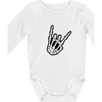 Rock ruka - Body kojenecké s dlouhým rukávem - Dlouhý r. 3-6 měs ( Bílá )