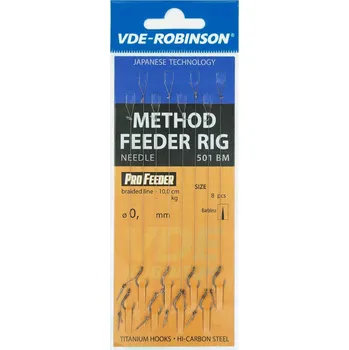 Rybářský háček Krmítko Robinson Method Feeder, 8 ks Háčky s návazcem, dno.