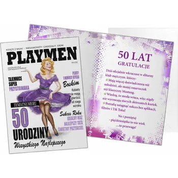PLAYMAN XL přání k 50. narozeninám pro muže - karta/přání