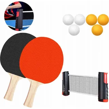 Raketový sport SADA NA STOLNÍ TENIS PING PONG MÍČKY PÁLKY + ROZKLÁDACÍ SÍŤKA
