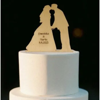 Dortová svíčka Dřevěný zápich na dort- vlastní text 20x13,5cm, 2Ks