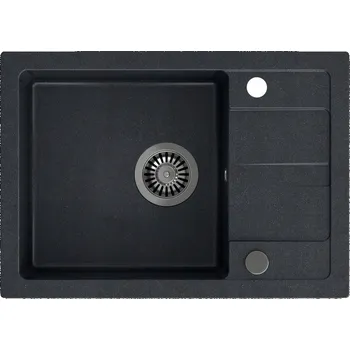 Granitový dřez Jednodřez Quadron TOM 116, granitový, černý
