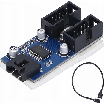 USB hub USB 2.0 Rozbočovač 9-Pin na 2x USB 2.0 9-Pin HUB pro Základní Desku