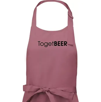 Kuchyňská zástěra Pivní nápisy TogetBEER - Pánská zástěra na vaření - Univerzální velikost ( Starorůžová )