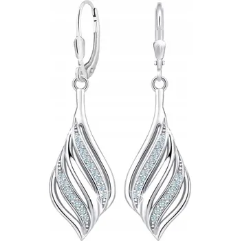 Náušnice Stříbrné náušnice Mennica Bydgoska klasické se zirkonem ryzost 925, uzavřené srdce