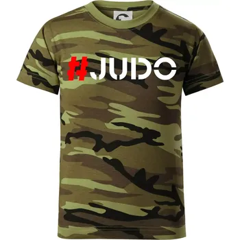 Chlapecké oblečení Judo Hashtag - Dětské maskáčové triko - 104-110cm / 3-4 roky ( Zelený maskáč )