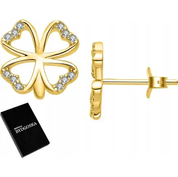 Náušnice Zlaté náušnice pozlacené čtyřlístky čtyřlístek puzetky šroubovací stříbro 925