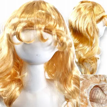Karnevalová paruka PARUKA PRO DÍVKU BLOND VLASY KE KOSTÝMU BARBIE ZLATÝ LESK DLOUHÉ 50 CM