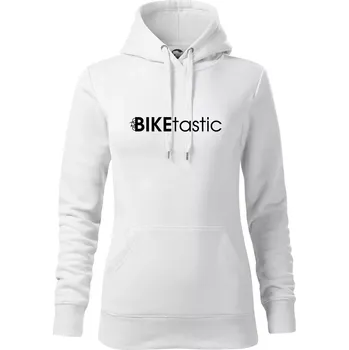 Dámská mikina Bike nápisy Biketastic - Mikina dámská Cape s kapucí - XS ( Bílá )