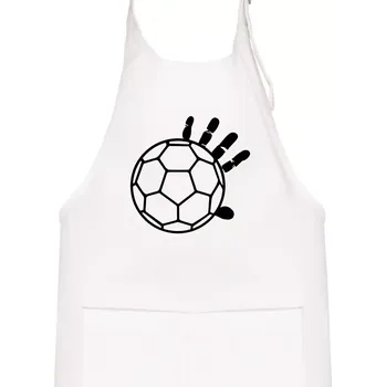 Kuchyňská zástěra Házená míč ruka - Dětská zástěra na vaření - Univerzální velikost ( Bílá )