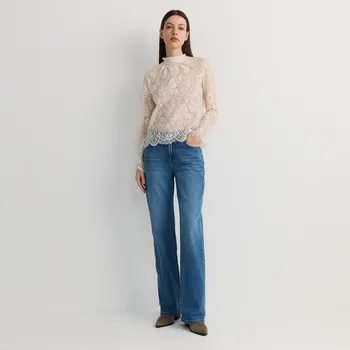 Dámské džíny Reserved - Džíny wide leg - modrá - YT204-50J - YT204-50J-40-2