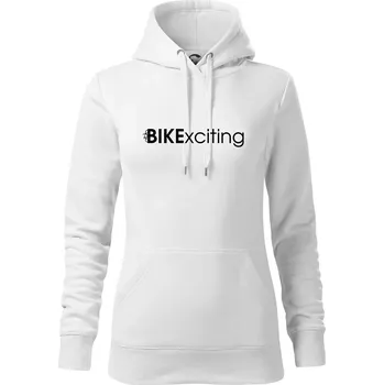 Dámská mikina Bike nápisy Bikexciting - Mikina dámská Cape s kapucí - 2XL ( Bílá )