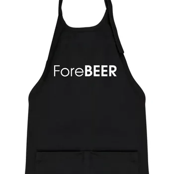 Kuchyňská zástěra Pivní nápisy ForeBEER - Dětská zástěra na vaření - Univerzální velikost ( Černá )