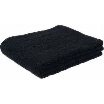 deka Deka Poszyte vlnou 130 cm x 170 cm, černá