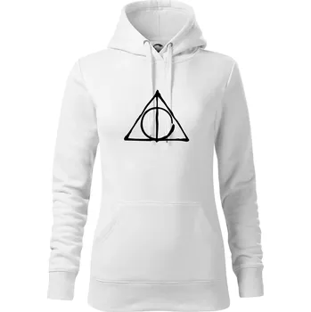 Dámská mikina Harry - symbol relikvie - Mikina dámská Cape s kapucí - S ( Bílá )