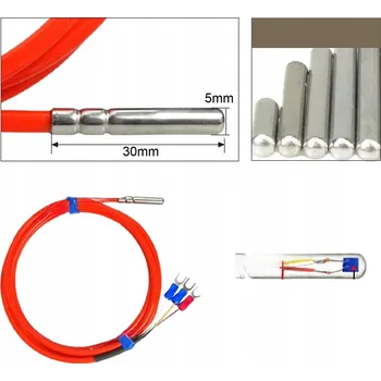 TEPLOTNÍ SENZOR PT100 S KABELEM SILIKONOWYM -50°C DO 200°C