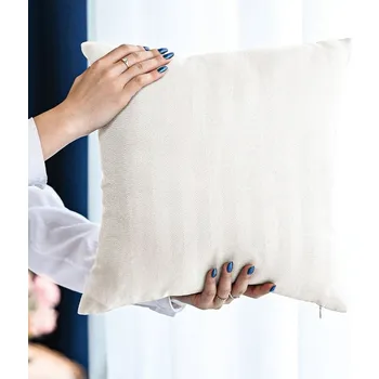 Povlak na dekorativní polštářek Dekorační povlak na polštář se strukturou rybí kosti 40x40 krémový