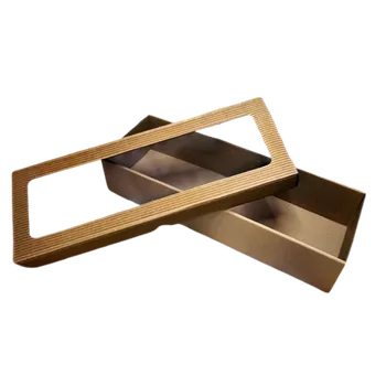 Krabička na výslužku Papírová krabička s průhledným okénkem 39x13x8 cm