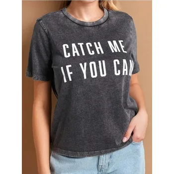 Dámské tričko Sinsay - Tričko se sepraným efektem - šedá - 352FK-90J - 352FK-90J-S