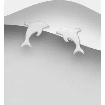 Náušnice Náušnice z matného stříbra 925 ve tvaru delfína
