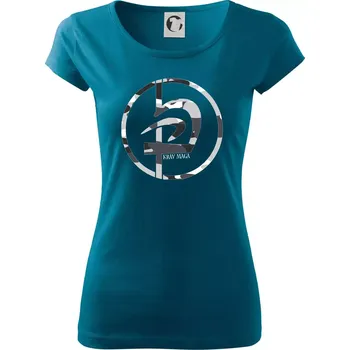 Dámské oblečení Krav maga maskáčový nápis - Dámské triko Pure - 2XL ( Petrolejová )