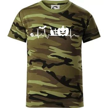 Chlapecké oblečení EKG Halloween - Dětské maskáčové triko - 122 cm/6 let ( Zelený maskáč )