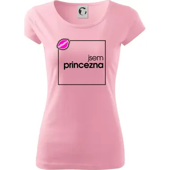 Dámské oblečení Jsem princezna ve čtverci - Dámské triko Pure - XS ( Růžová )