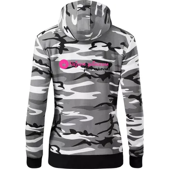 Dámská mikina Nejsem princezna, jsem královna! - Dámská mikina trendy zipper s kapucí - 2XL ( Šedý maskáč )