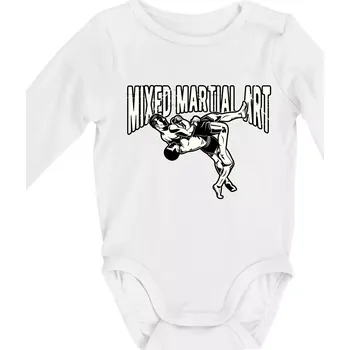 Kojenecký body MMA v boji - Body kojenecké s dlouhým rukávem - Dlouhý r. do 3 měs ( Bílá )