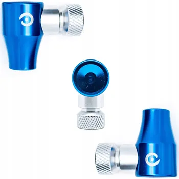 pumpička Hustilka na kolo na CO2 bombičky Momum hliníková modrá Presta