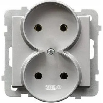 Elektrická zásuvka Stříbrná nástěnná Elektrická Zásuvka Ospel