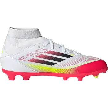 Kopačky Chlapecké fotbalové kopačky outdoorové ADIDAS-F50 League Mid Jr FG/MG cloud white/core black/solar yellow Bílá 36
