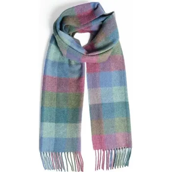 Šála ŠÁLA irská, Foxford Damask Green Turquoise Check Lambswool