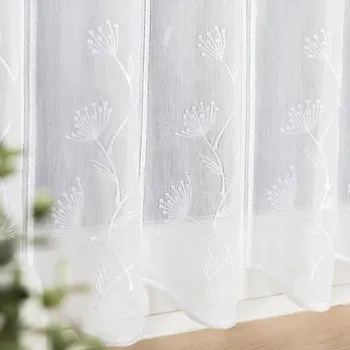 Záclona Vitrážová Záclona vyšívaná panelová na batistu, výška 60 cm, bílá