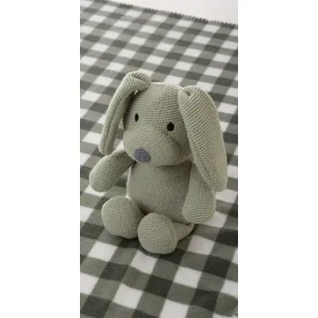 plyšák Zelený pejsek s dečkou od firmy Llopis (Set caja manta cuadros 90 x 75 cm verde+ perro 26 cm)