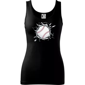 Dámské tričko Baseball míč v triku - Dámské tílko - XL ( Černá )