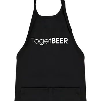 Kuchyňská zástěra Pivní nápisy TogetBEER - Dětská zástěra na vaření - Univerzální velikost ( Černá )