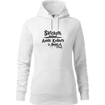 Dámská mikina Harry - Sarcasm, because Avada Kedavra is illegal - Mikina dámská Cape s kapucí - XS ( Bílá )