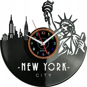 Hodiny New York USA Nástěnné Hodiny Vinylová Deska Moderní Dekorativní Na