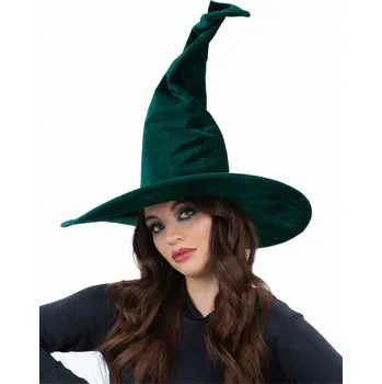 Klobouk Smaragdově zelený čarodějnický klobouk