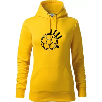 Dámská mikina Házená míč ruka - Mikina dámská Cape s kapucí - M ( Žlutá )