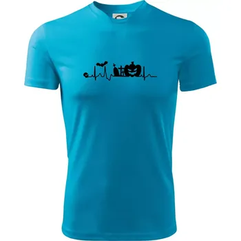 Pánské tričko EKG Halloween - Pánské triko Fantasy sportovní (dresovina) - 3XL ( Světlý tyrkys )