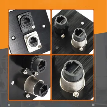 PANELOVÝ KONVERTOR RJ45 CAT6E 2X D-SHAPE ČERNÝ + PŘÍSLUŠENSTVÍ