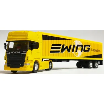 autíčko WELLY KOVOVÝ MODEL NÁKLADNÍHO AUTA SCANIA V8 R 730 S KONTEJNEREM WING LOGISTIC