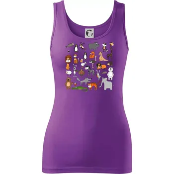 Dámské tričko Zvířátka na triku - Dámské tílko - S ( Fialová )