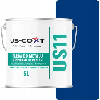barva na kov Antikorozní akrylátová Barva na kov US-Coat 5 l MODRÁ ULTRAMARÍNOVÁ RAL5002 matná