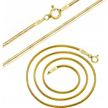 Náhrdelník ŘETÍZEK ZLATÝ DÁMSKÝ ZMIJKOVÝ NÁHRDELNÍK POZLACENÝ STŘÍBRO O RYZOSTI 925 55 CM