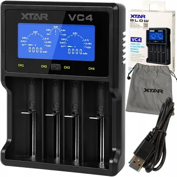 Nabíječka pro válcové Li-ion a NiMH akumulátory Xtar VC4