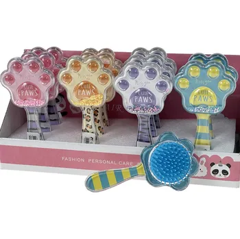 kartáč na vlasy Kartáč dětský hřeben na vlasy s konfetami zvířecí tlapka 4 barvy