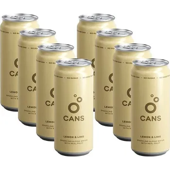 Voda CANS s příchutí citronu a limetky, 8 x 330 ml